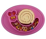 LONGDA シリコン製 お食事用ミニマット 赤ちゃん 幼児適用 BPAフリー FDA食品級 滑り止めランチョンマット 丸洗い・電子レンズ対応可能 (ミニ - カタツムリ, ピンク - カタツムリ)