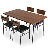 ダイニングセット タモ材 天然木 木製 ダイニング テーブル 5点セット 4人掛け 135cm ブラウン