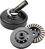 4 Diamond Turbo Grinding Cup Wheel for Concrete/Granite with 5 Metal Dust Shroud by DAMO