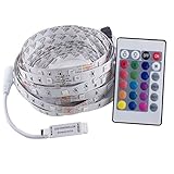 5 M 5050 RGB LEDストリップ、150 LEDテープ+ 24キーリモートコントローラキット