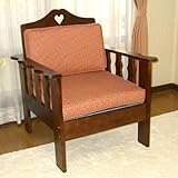 カントリーベンチタイプ1人掛けソファー ブラウン 赤チェック Ispinesofa-1P