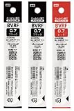 油性ボールペン替芯 BVRF-8F 0.7mm 細字 3本セット（ブラック2本、レッド1本） ドクターグリップ アクロボール（多色・多機能）アクロインキ
