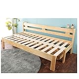 木製伸長式すのこベッド シングル 伸長式ソファベッド 2way天然木すの/ナチュラル