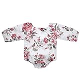 Domybest　ベビーロンパース 女の子 ベビー服 超可愛い花柄プリント　長袖　パンツボタン　股下全開　春夏秋　赤ちゃん ボディスーツ カバーオール 連体服 ジャンプスーツ 新生児　出産祝い 普段着
