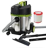 ミナト 乾湿両用掃除機 バキュームクリーナー MPV-201 《替えフィルター＋延長ノズルセット》 (容量20L/吸水8L)