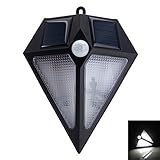 LEDソーラーライト 人感センサーライト 壁掛け照明 6LED 太陽光発電 取り付け簡単 屋外照明 防犯 ブラック 昼光色
