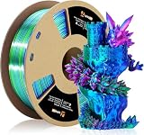 LOVOON 3Dプリンターフィラメント トライカラー PLAフィラメント 1.75mm シルクレインボーフィラメント グリーン・レッド・ブルー 3Dプリントアクセサリー用 PLAフィラメント マルチカラー 寸法精度 ±0.02mm 約1kgスプール FDM 3Dプリンター対応 高精度 造形用