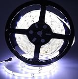 Eway SMD2835 Waterproof 12V Strip Light, 300 Units 2835 LEDs, 5 Meter (Pure White) [並行輸入品]