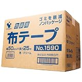 寺岡 ノンパッケージ布テープ 50mm×25m 30巻入 1590NP