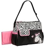 Baby Boom Zebra Diaper Bag with Pink Changing Pad by Baby Boom