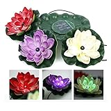 ILS - Solar Power LED Floating Lotus Light Night Pond Garden Fountain Pool Flower Lamp