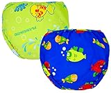 Swimおむつベビーボーイズ、2パック、再利用可能な、調節可能なベルクロデザイン4サイズ0 – 3年。10 – 50lbs Baby US サイズ: XL