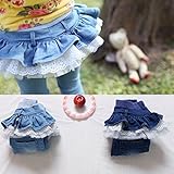 【 韓国スタイル子供服】キッズ デニムパンツ レースフリルスカート可愛い女の子デニムズボン　スカート付デニムパンツ2色 90－150 Darkblue,110