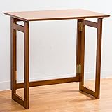 【省スペース 折りたたみ デスク】 木製 70cm幅 コンパクト ワークデスク 木製テーブル 作業台 シンプル 北欧 モダン 木目 天然木化粧繊維板使用 完成品 色：ブラウン