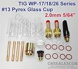 CHNsalescom 21個TIG溶接45V25Mガスレンズ＃13 TIG用パイレックスカップキットWP-17/18/26 5/64