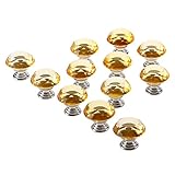 12個入りセット クリア クリスタル取っ手 ハンドル ガラスノブ 引き出し取っ手 手すり ネジ付き クリア クリスタル ガラス キャビネット 食器棚 ドレッサータンス (30mm)