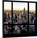 Philippe Hugonnardプレミアムシックラップキャンバス壁アート印刷題名New York View From The Window 16" x 16" 2377487_24_16x16_n