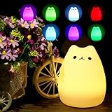 カラフルなシリコンかわいいLED Night Light cat ホワイト B01MFCEENG