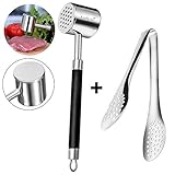Meat Tenderizer Mallet Kitchen Tool Meat Pounder Hammer - AmHoo Double-Sided Professional Dishwasher
