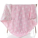 4重赤ちゃんおくるみ ガーゼケット 入浴用　ふわふわ暖かい　無添加 夏 秋 冬 綿100％ ガーゼタオル ラビット ピンク