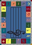 Joy Carpets Kid Essentials Music and Special Needs Elementary Note Worthy Rug Multicolored 5'4 x 7'8