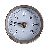 水温度ゲージ、awakingdemi Industrial温度温度計ゲージダイヤル0 / 120 °Cの水/オイル1 / 2 "