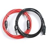 RioRand　太陽光パネル用ケーブル　ソーラーパネル延長ケーブル　MC4コネクター型付　両端 (3ｍ, レッド)