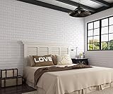 FUT(エフュ ト) 3D立体壁紙シール高級感防水断熱加工保湿性/断熱性/耐久性/抗菌性ホワイトレンガ調ブリック壁紙シールウォールステッカー