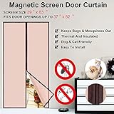 磁気スクリーンドアcurtain-thermal and Insulated、自動Closer fitsドアに最大37 " x 82インチ最大( 39インチx83 "カーテン）、Enjoy Your 