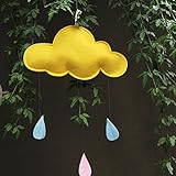 yaziクラウドRaindrop DIY壁ステッカーデカールHanging Baby部屋ベビーシャワーの装飾子供部屋デコレーション、15 x 9インチ、イエロー