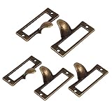 uxcell　ラベルプルハンドル　ブロンズトーン　金属素材　53mm x 20mm　5枚入り