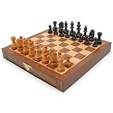 Inlaid Walnut-Style Magnetized Wood Chess Set with Staunton Wood Chessmen[並行輸入品]
