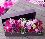 アレンジメントフラワー ギフト サプライズ BOX フラワー ワイド型 ( ブルー パープル 系 )