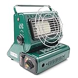 カセットガスストーブ 2way 緑 / 上向き横向きの一台二役 屋外用