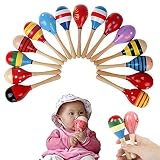 sunone11木製Maraca木製Rattles Egg ShakerキッズMusicalパーティーFavor幼児用ベビー砂ハンマートイギフト Small 11.5cm 4327946328