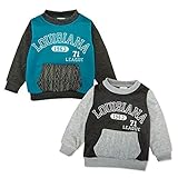 (ターコイズ/80cm)ベビー服 男の子 トレーナー 長袖 裏ベロア ロゴプリント ナンバープリント ケーブル柄 カンガルーポケット 男児 ベビー