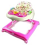 Bebemio Happy Zoo Farm Animals Baby Walker w/ Adjustable Height, Lights, Sounds (Pink) by Bebemio