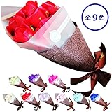 Felimoa 枯れない 花 ソープ フラワー 母の日 バレンタイン ホワイトデー 入学 卒業 誕生日 結婚記念日 お祝い プレゼント 花束 ブーケ (レッド)