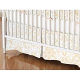 SheetWorld - Crib Skirt (28 x 52) - Cream Damask - Made In USA by sheetworld