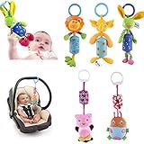 風鈴Rattles、5点ソフトセキュリティLovely Lifelikeベビー乳児Smarts Toy Kidsベビーカー吊り下げベルCarseat