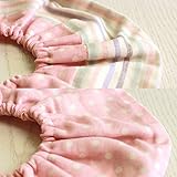 ◎日本製◎くるっと一周まんまるスタイ すぽっと被せるリバーシブル スタイ 綿100％ガーゼ素材 ファムベリー　オリジナルスタイ　ビブ (ボーダーピンク)