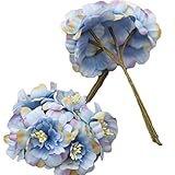 Outflower 造花 絹布 プラスチック 髪飾り 花びら 人工植物 飾り 雑貨 室内 一把6本 結婚式 誕生日 全7色 ルイ付き菊 手作り 可愛い 本物みたい