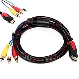 mchoice HDMIオスto 3 RCA AVオーディオビデオ5 ftケーブルコードアダプタfor TV HDTV DVD 1080p
