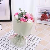 WLWJ 造花 フレグランス ソープフラワー プレゼント 花束 石鹸 薔薇 枯れない 花 バラ ブーケ プレゼント (ピンク)
