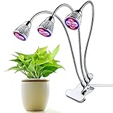 BEMOTION　植物成長ライトLED　15W 室内用 プラントライト水耕栽培ランプ スタンドタイプ フレキシブルアーム 低消費電力省エネ　水耕栽培 家庭菜園 植物育成 (３頭の最新版)