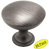 Cosmas 5305 asアンティークシルバー従来ラウンドソリッドキャビネットハードウェアノブ – 1 – 1 / 4 "直径 – 25パック