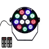 Stage Lighting Par light with IR Remote (4 in 1 RGBW 12pcs LED) 8CH Lighting Effect and 5 Control Mo