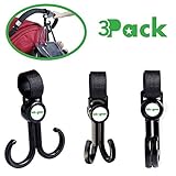 Stroller Hooks By Lebogner - Multi-Purpose Rotating Hooks Great For Strollers, Shopping Carts, Bikes