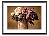 kdnsgfdsブラックソリッド木製フレーム付きアートプリントpicture-vintageアート花 16 Inch(33 x 43 cm) YS-015