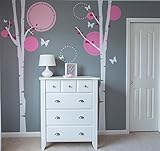 Pop Decors Flying Butterflies/Birch Trees Nursery Wall Stickers for Kids Rooms [並行輸入品]